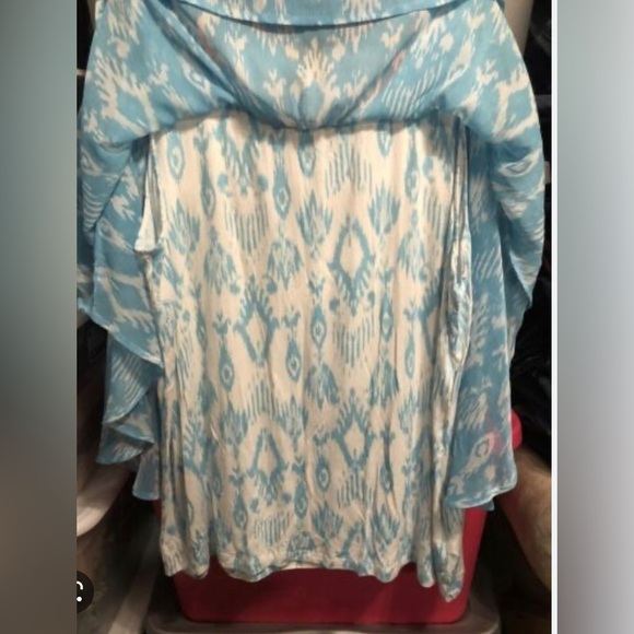Ruby Rd womens blue & white flowy blouse size medium. Great condition - Picture 7 of 7